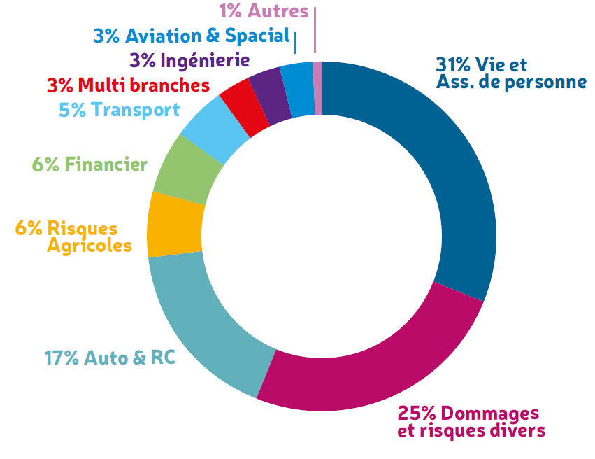 Répartition du chiffre d'affaires - CCR Re