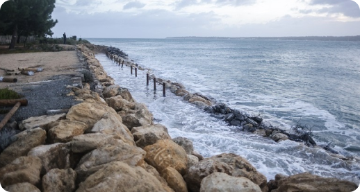 Submersion marine sur le littoral pendant la tempête Céline, octobre 2023