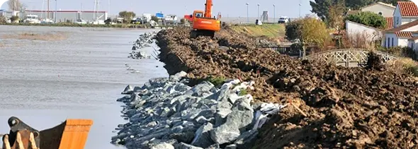 Travaux de prévention des inondations sur une berge en France – expertise prévention de CCR - CCR réassureur public